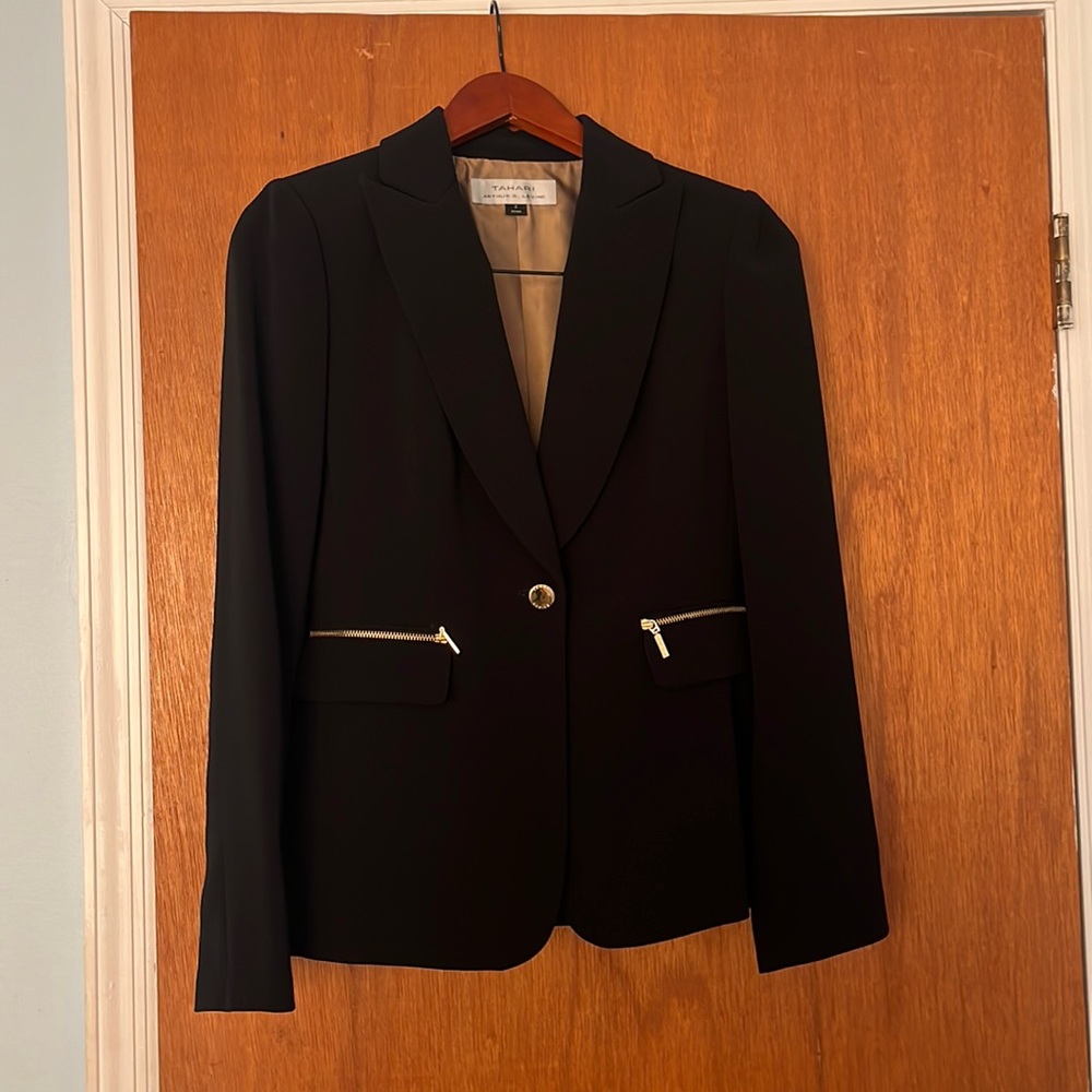 Tahari suit jacket black blazer